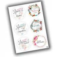 Scrapbooking - Naklejki Etykiety Dzień Babci I Dziadka 6 Szt 4,5 Cm N06 - miniaturka - grafika 1