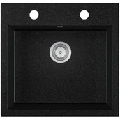 Zlewozmywaki - EOS Zlewozmywak granitowy COMO czarny grafit - miniaturka - grafika 1