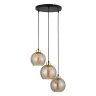 Lampy sufitowe - Devi lampa wisząca 3-punktowa czarna/amber 4637 - miniaturka - grafika 1