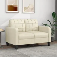 Sofy i kanapy - 2-osobowa sofa, kremowy, 120 cm, sztuczna skóra Lumarko! - miniaturka - grafika 1