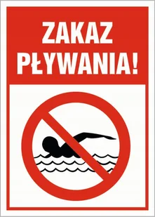 Tabliczka ZAKAZ PŁYWANIA 42x60cm PCV 3mm - Akcesoria BHP - miniaturka - grafika 1