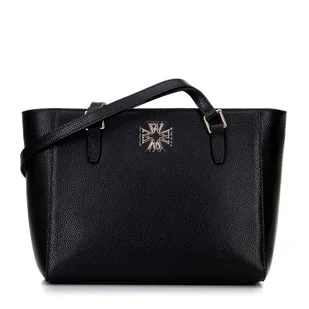 Damska torba na ramię ze skóry czarna - Torebki damskie - miniaturka - grafika 1