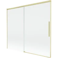 Parawany nawannowe - Mexen Rox parawan nawannowy 2-skrzydłowy rozsuwany 180 x 150 cm, transparent, złoty szczotkowany - 8C9-180-001-55-00 - miniaturka - grafika 1