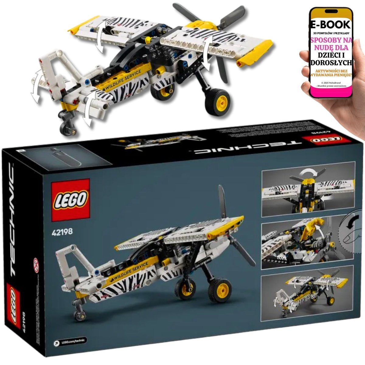Zbuduj Samolot z LEGO Technic 42198 – Mechanika Lotu, Tłokowy Silnik, Ruchome Skrzydła Nauka Inżynierii Dla Dzieci 8+ EBOOK-3