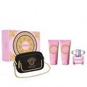 Zestawy perfum damskich - Versace Bright Crystal zestaw Edt 90 ml + Mleczko do ciała 100 ml + Żel pod prysznic 100 ml + Torebka dla kobiet - miniaturka - grafika 1