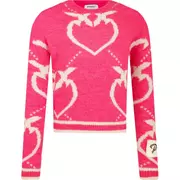 Swetry dla dziewczynek - Pinko UP Sweter | Regular Fit | z dodatkiem wełny - miniaturka - grafika 1