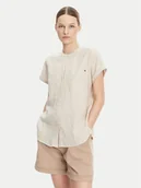 Koszule damskie - Tommy Hilfiger Koszula WW0WW44715 Beżowy Regular Fit - miniaturka - grafika 1