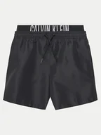 Spodenki damskie - Calvin Klein Swimwear Szorty kąpielowe KV0KV00054 Czarny Regular Fit - miniaturka - grafika 1