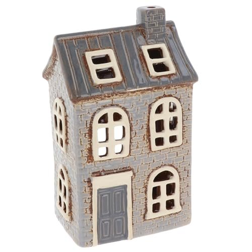 Shudehill Giftware Wiejska ceramika ceramiczny uchwyt na podgrzewacze ceglane domy szara neutralna kolekcja - kafelkowy pałac, liliowy lub lukarny (ceglany liliowy)