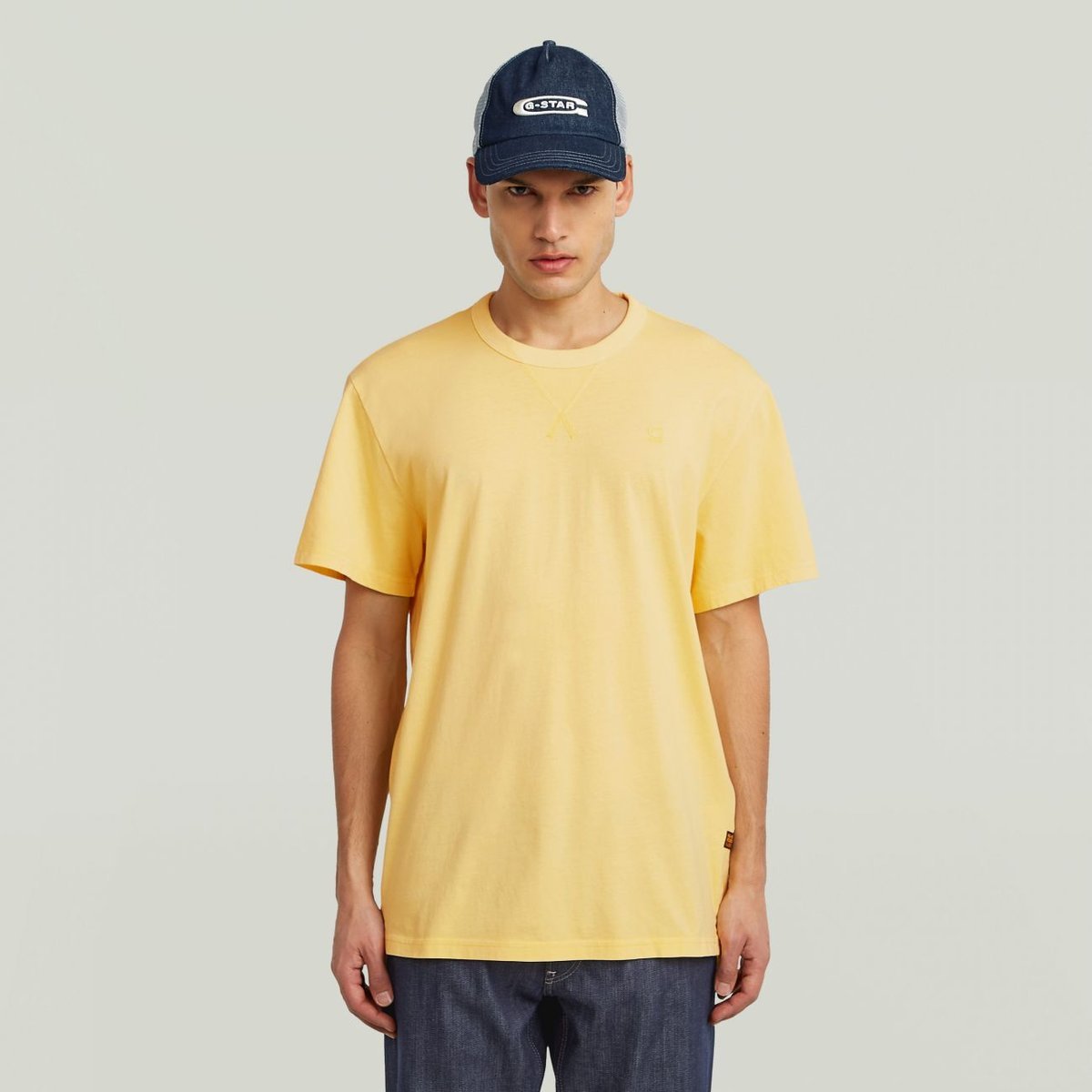 t-shirt uomo g-star d24449 2653 nifous h187 lt buff yellow