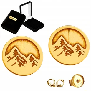 Złote Kolczyki 925 z Górami Tatrami Polskie Góry Tatry Góra Polska Natura - Kolczyki - miniaturka - grafika 1