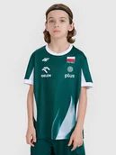 Koszulki dla dziewczynek - 4F Koszulka meczowa replika z możliwością personalizacji dziecięca 4F x Polska Siatkówka - zielona 110/116 - miniaturka - grafika 1