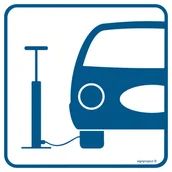 Systemy ekspozycyjne i znaki informacyjne - RA081 POMPOWANIE OPON, FN - FOLIA SAMOPRZYLEPNA; (150X150MM) - miniaturka - grafika 1