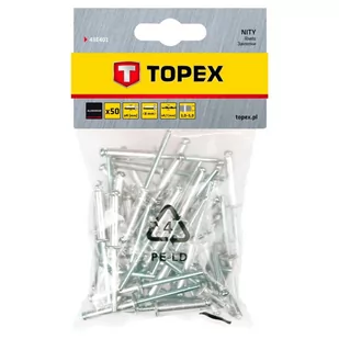 Topex Nity aluminiowe 4 x 8mm, 50 sztuk, , 43E401 - Nity - miniaturka - grafika 2
