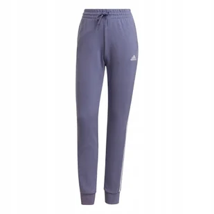 Spodnie dresowe damskie adidas Essentials French Terry 3-Stripes Pants fioletowe H42011-L - Dresy damskie - miniaturka - grafika 1
