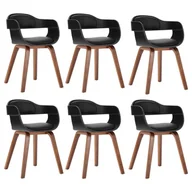 Krzesła - vidaXL Krzesła stołowe 6 szt. czarne gięte drewno i sztuczna skóra 3092389 - miniaturka - grafika 1