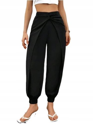SHEIN SPODNIE DAMSKIE CZARNE DŁUGIE CASUAL 36 ŁWL
