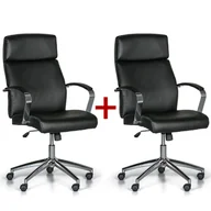 Fotele i krzesła biurowe - B2B Partner Krzesło biurowe HOLT 1+1 GRATIS, czarne 907015 - miniaturka - grafika 1