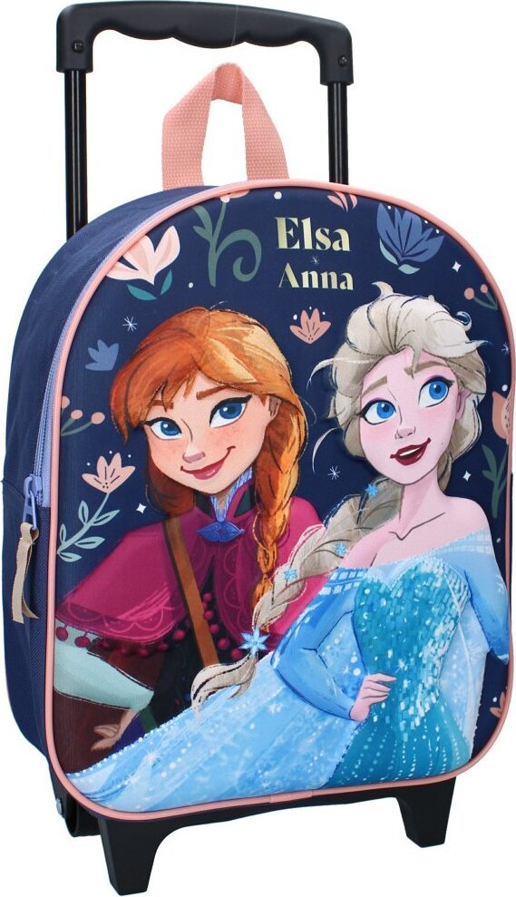 Dziecięcy plecak podróżny 3D na kółkach Ice Kingdom - Sisters Forever