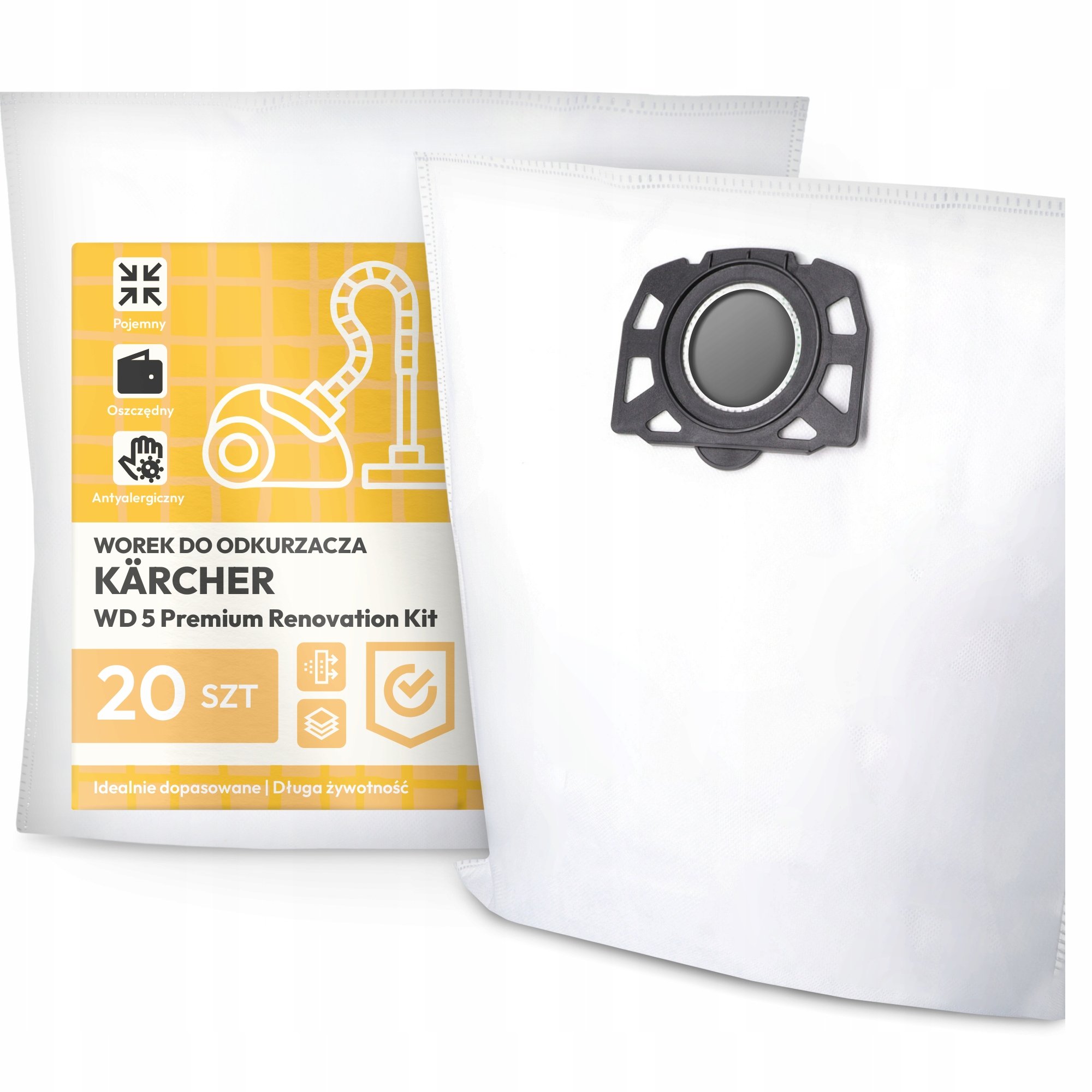 20x Worek do Odkurzacza Kärcher Wd 5 Premium Renovation Kit Worki Mocne G9