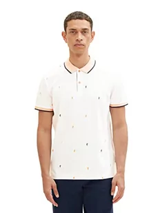 TOM TAILOR Męska koszulka polo 1036439, 31844-Off White Scattered Design, S, 31844 – Off White Scattered Design, S - Koszulki męskie - miniaturka - grafika 1