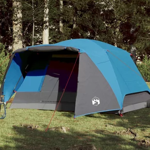 vidaXL Namiot kempingowy, 4-os., niebieski, 350x280x155 cm, tafta 190T - Namioty - miniaturka - grafika 1