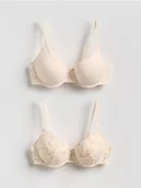 Biustonosze - Reserved - Biustonosz push up 2 pack - złamana biel - miniaturka - grafika 1