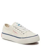 Półbuty damskie - Pepe Jeans Tenisówki Ottis Platform Girl Biały - miniaturka - grafika 1