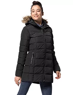 Płaszcze damskie - Jack Wolfskin damskie Baffin Island Coat puchowa, płaszczyk wiatroodporny, oddychający,, czarny, xl 1203332-6000005 - grafika 1