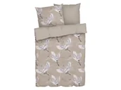 Pościel - LIVARNO home Pościel satynowa z bawełny, 160 x 200 cm (Żuraw/beż) - miniaturka - grafika 1