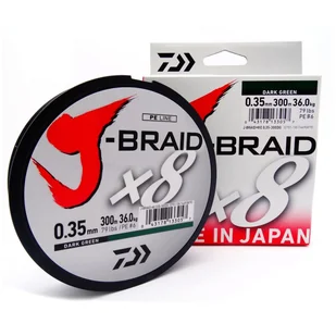 Plecionka Daiwa Dark GREEN J-BRAID X8 0.35MM 300M 12751-135 - Żyłki wędkarskie - miniaturka - grafika 2