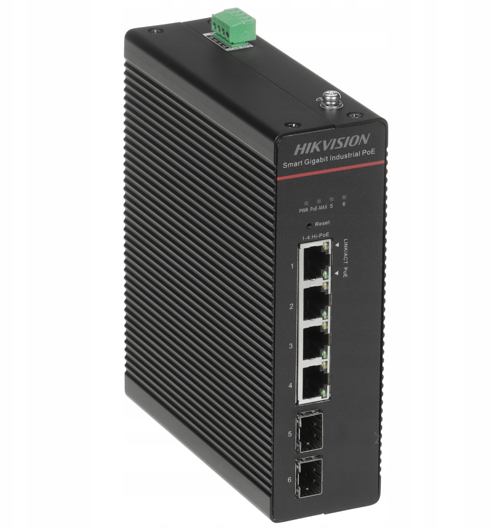 Switch Hikvision ZARZĄDZALNY SWITCH PRZEMYSŁOWY POE DS-3T1506HP-SI-4P2F/NO POWER UNIT 4-PORTOWY SFP