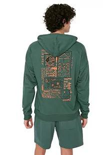TRENDYOL Męska bluza - granatowa - oversize, ZIELONY, XL - Bluzy męskie - miniaturka - grafika 1