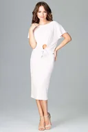 Spódnice - Różowy Casualowy Komplet Bluzka z Wiązaniem i Ołówkowa Spódnica Midi - miniaturka - grafika 1