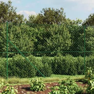 Ogrodzenia - vidaXL Ogrodzenie z siatki, ze stopami słupków, zielone, 1,4x25 m - miniaturka - grafika 1