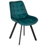 Krzesła - Krzesło Tapicerowane Welurowe Kuchenne Do Salonu Jadalni RICK Turkus - miniaturka - grafika 1