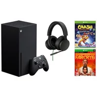 Konsole Xbox - MICROSOFT XBOX Series X + Słuchawki + Crash Bandicoot 4: Najwyższy Czas + Far Cry 6 - Złota Edycja - miniaturka - grafika 1