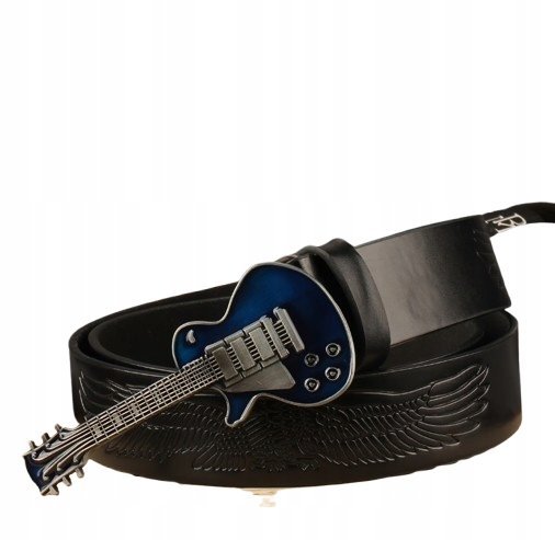 Pas pasek GITARA ELEKTRYCZNA niebieska Rock nu Metal Punk Muzyka jazz 105cm