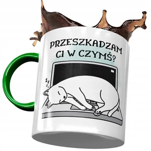 Kubek Zielony z Kotem Kotkiem Słodki Prezent z Nadrukiem ze Zdjęciem + Opakowanie na prezent (wzór 03) - Kubki - miniaturka - grafika 1