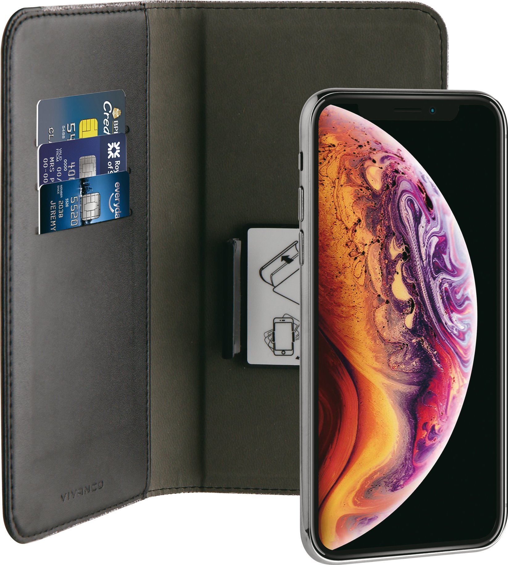 Vivanco Universal Plånboksfodral XL 3-kort Grå