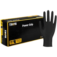 Rękawiczki jednorazowe - Thor Power Grip, rękawice nitrylowe, niejałowe, bezpudrowe, czarne, rozmiar M, 50 sztuk - miniaturka - grafika 1