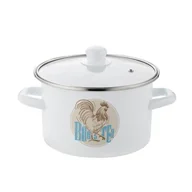 Garnki - Garnek emaliowany prosty Kogut z pokrywką 16 cm 2,2 l - miniaturka - grafika 1