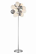 Lampy stojące - Lumina Deco GALAKSIDA lampa stojąca w chromie z kloszami mlecznymi i srebrnymi E27 G9 - miniaturka - grafika 1