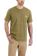 Koszulki sportowe męskie - Koszulka męska T-shirt Carhartt Heavyweight Pocket K87 G87 True Olive Snow Heather - miniaturka - grafika 1