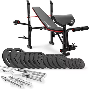 Hop-Sport Zestaw Obciążeń Strong 61 kg z ławką HS-1055 - Pozostały sprzęt siłowy - miniaturka - grafika 1