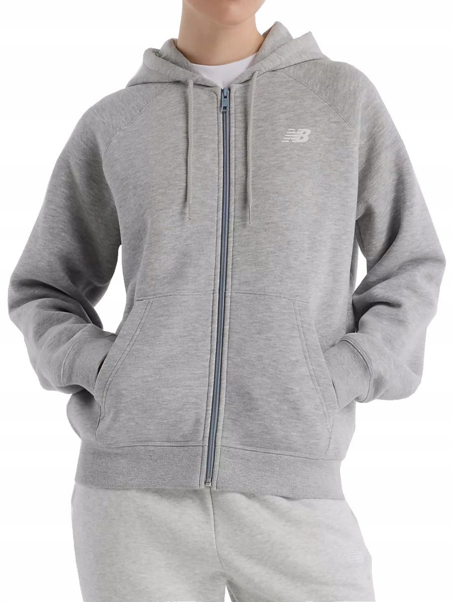 BLUZA damska NEW BALANCE WJ43525AG sportowa z kapturem na zamek szara XL XL