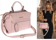 Torebki damskie - Torebka damska CHARRO pojemna Listonoszka kuferek do ręki CH173 Różowa - miniaturka - grafika 1