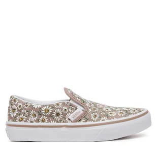 Tenisówki Vans Classic Slip-On VN000D0JBF21 Beżowy - Buty dla dziewczynek - miniaturka - grafika 1