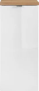 Elior Półsłupek łazienkowy z koszem na pranie - Malta 4X Biały połysk - Szafki łazienkowe - miniaturka - grafika 1