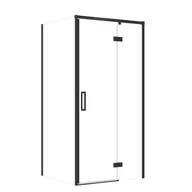 Kabiny prysznicowe - Kabina prysznicowa Cersanit Larga 100x90x195 prostokątna prawa czarny transparentne S601-309 - miniaturka - grafika 1